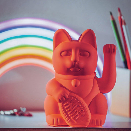 Lucky Cat Naranja Neón