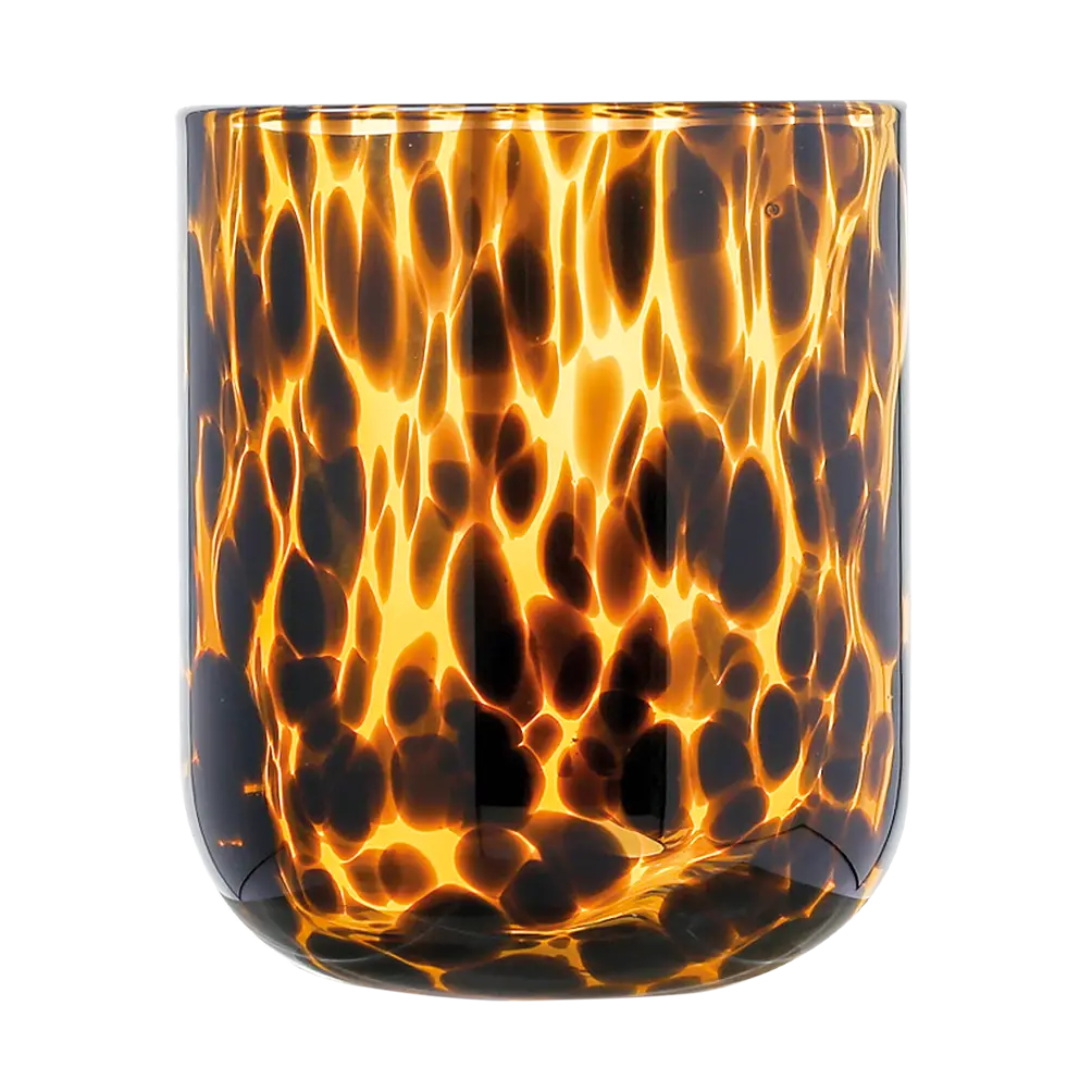 Vaso moteado efecto leopardo