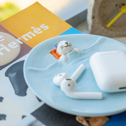 Bandeja Gato Soñador Celeste