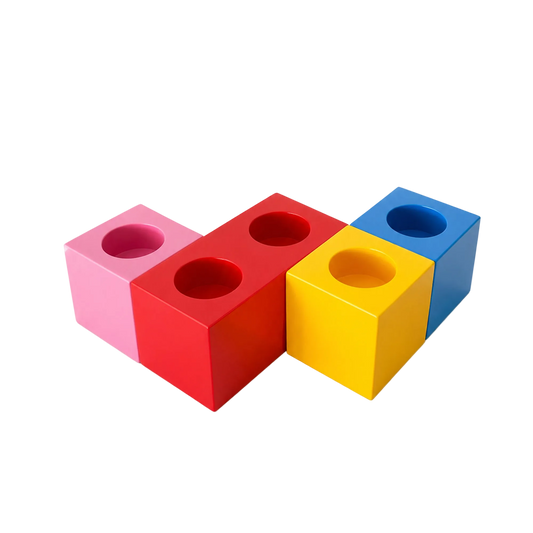 Set de 4 candelabros Bloques de Colores