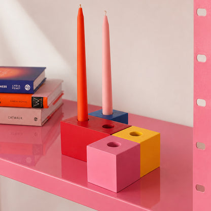 Set de 4 candelabros Bloques de Colores