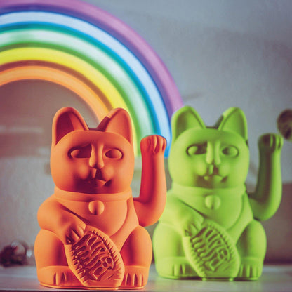 Lucky Cat Naranja Neón