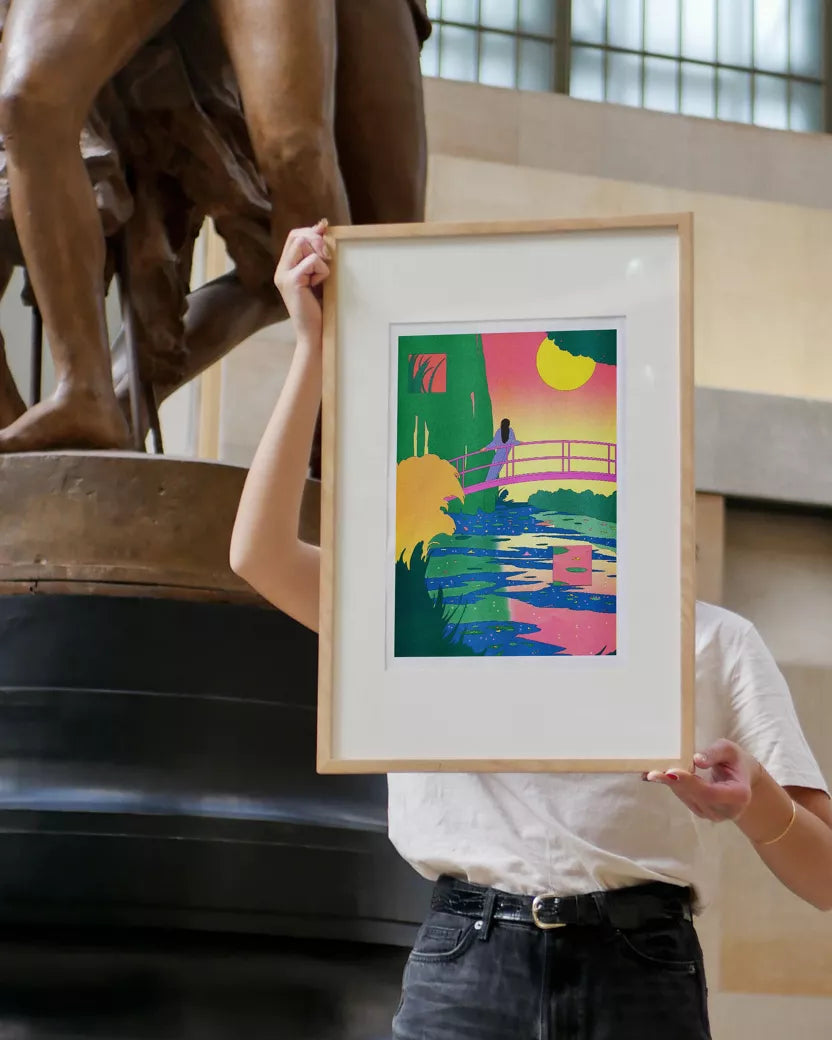 Lámina María Medem - El Estanque de Los Nenúfares, Armonía en rosa