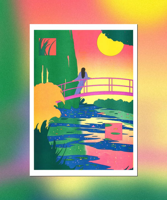Lámina María Medem - El Estanque de Los Nenúfares, Armonía en rosa