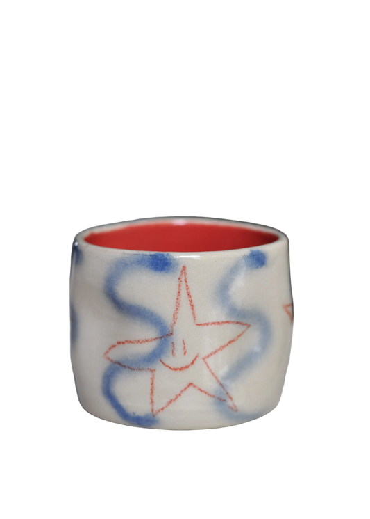 Taza de Cerámica Artesanal Estrella Roja (190 ml)