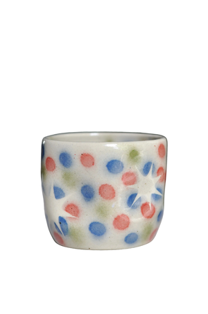 Taza de Cerámica Artesanal Lunares Multicolor (220 ml)