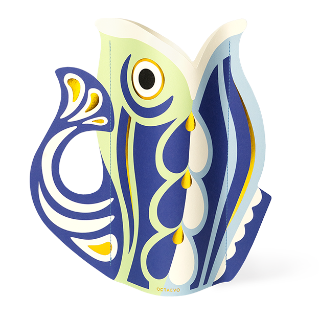 Jarrón de papel Fish